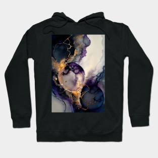 Purple Globe - Abstract Alcohol Ink Resin Art Hoodie